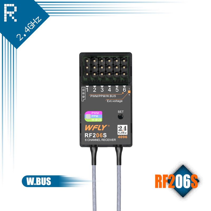 WFLY RF206S 2.4GHz 6CH RC Receiver | Long Range Professional RC Receiver for Remote Control Cars & Vehicles