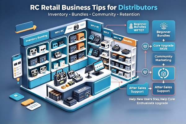 RC retail business tips for distributors, hobby shop inventory and RC transmitter strategy